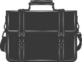 Silhouette briefcase black color only vector