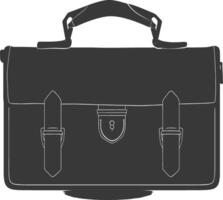 Silhouette briefcase black color only vector