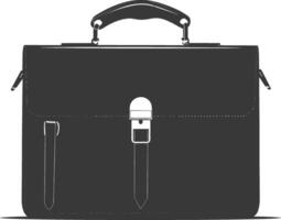 Silhouette briefcase black color only vector