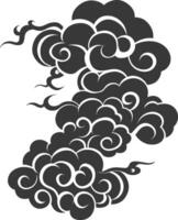 Silhouette chinese cloud symbol black color only vector