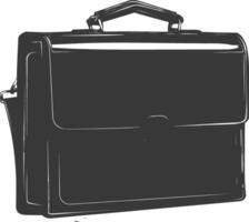 Silhouette briefcase black color only vector