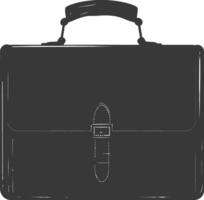 Silhouette briefcase black color only vector