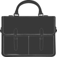 Silhouette briefcase black color only vector