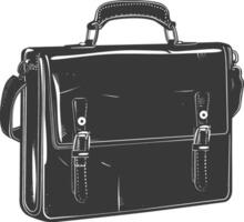 Silhouette briefcase black color only vector