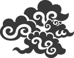 Silhouette chinese cloud symbol black color only vector