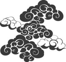 Silhouette chinese cloud symbol black color only vector