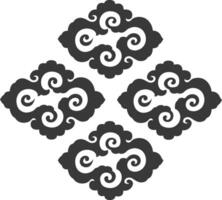 Silhouette chinese cloud symbol black color only vector