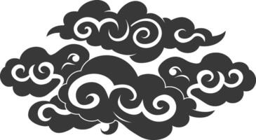 silueta chino nube símbolo negro color solamente vector