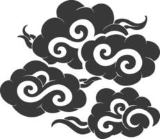 Silhouette chinese cloud symbol black color only vector