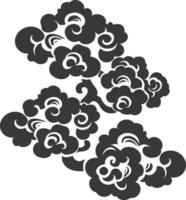 Silhouette chinese cloud symbol black color only vector