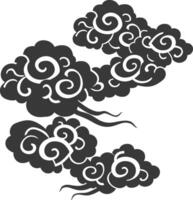 Silhouette chinese cloud symbol black color only vector