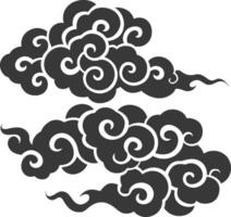 Silhouette chinese cloud symbol black color only vector