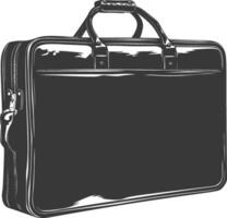 Silhouette briefcase black color only vector