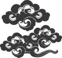 silueta chino nube símbolo negro color solamente vector