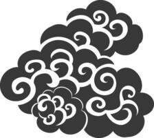 Silhouette chinese cloud symbol black color only vector