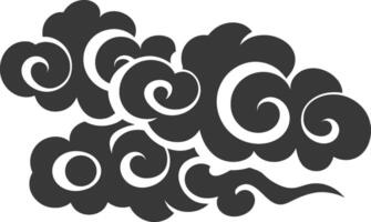 Silhouette chinese cloud symbol black color only vector