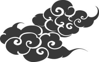 silueta chino nube símbolo negro color solamente vector