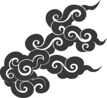 silueta chino nube símbolo negro color solamente vector