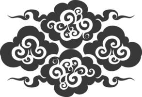 Silhouette chinese cloud symbol black color only vector