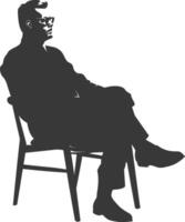 Silhouette psychologist in action full body black color only vector