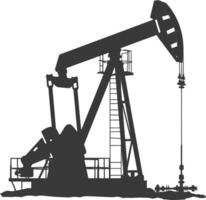 Silhouette pumpjack black color only vector