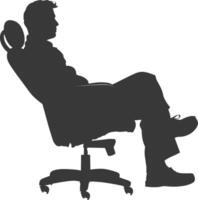 Silhouette psychologist in action full body black color only vector