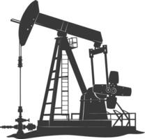 Silhouette pumpjack black color only vector