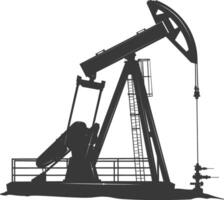 Silhouette pumpjack black color only vector