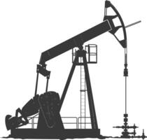 Silhouette pumpjack black color only vector