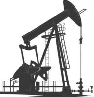 Silhouette pumpjack black color only vector