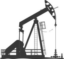 Silhouette pumpjack black color only vector