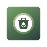 trash recycle logo button vector