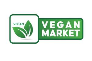 pure organic vegan food label or sticker vector