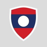 Laos Flag in Shield Shape Frame vector