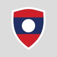 Laos Flag in Shield Shape Frame vector