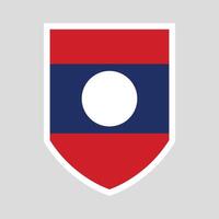 Laos Flag in Shield Shape Frame vector