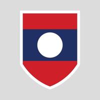 Laos Flag in Shield Shape Frame vector