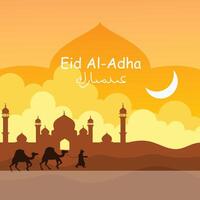 Islamic Eid Al Adha mubarak festival elegant design vector