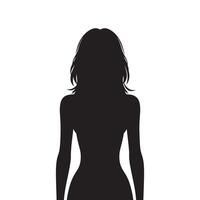 Woman standing black silhouette girl illustration vector