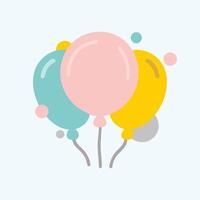 Colorful festive balloons design vector