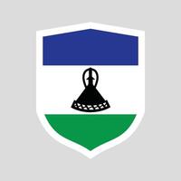 Lesotho Flag in Shield Shape Frame vector