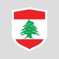 Lebanon Flag in Shield Shape Frame vector
