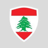 Lebanon Flag in Shield Shape Frame vector