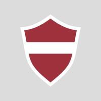 Latvia Flag in Shield Shape Frame vector