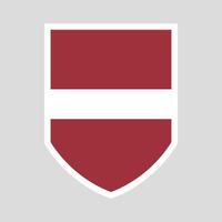 Latvia Flag in Shield Shape Frame vector