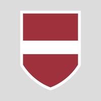 Latvia Flag in Shield Shape Frame vector