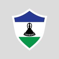 Lesotho Flag in Shield Shape Frame vector