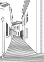 linear sketch of the house vector