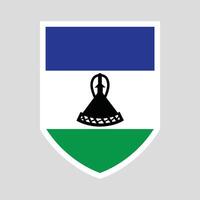 Lesotho Flag in Shield Shape Frame vector