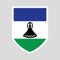 Lesotho Flag in Shield Shape Frame vector
